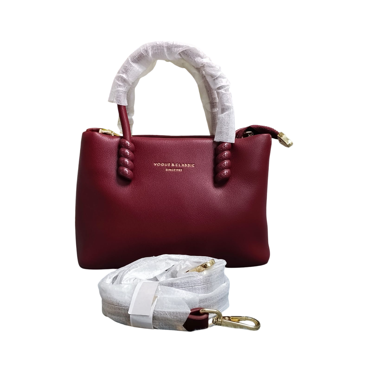 Vogue & Classic brand Hand bag with Long Belt - 8" x 5.5"