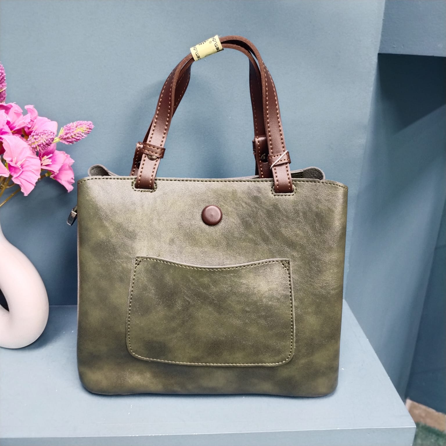 OUKU Brand Luxurious Premium Leather Hand Bag With Long Belt (24091)
