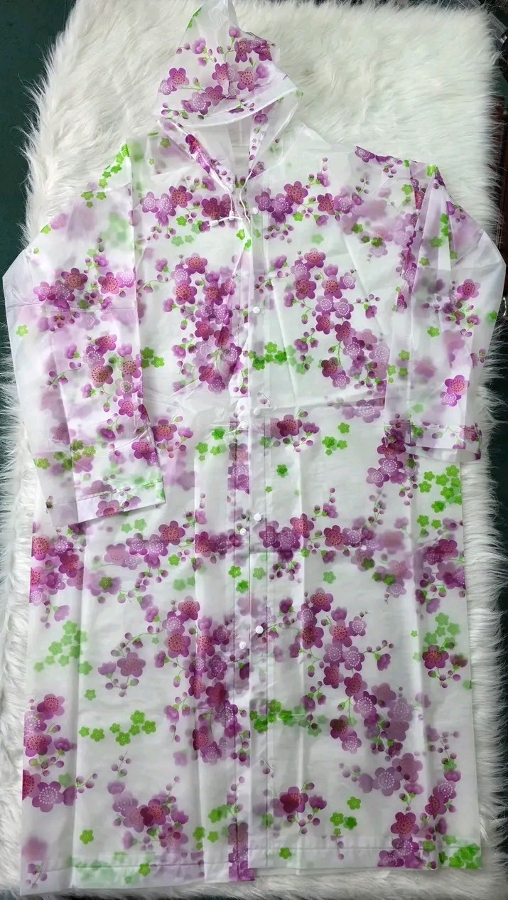 Floral Print pvc raincaot