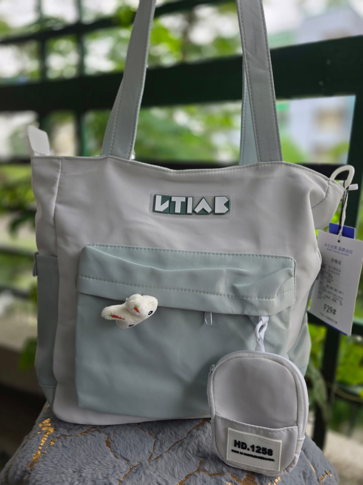 VTIAB Fashion Luxurious Fabric Tote Bag