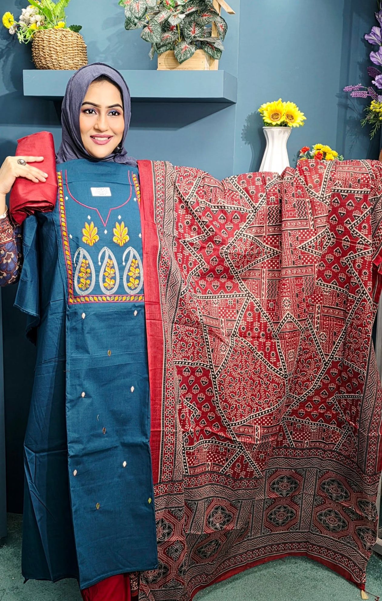 CottonPrint Dupatta Three piece
