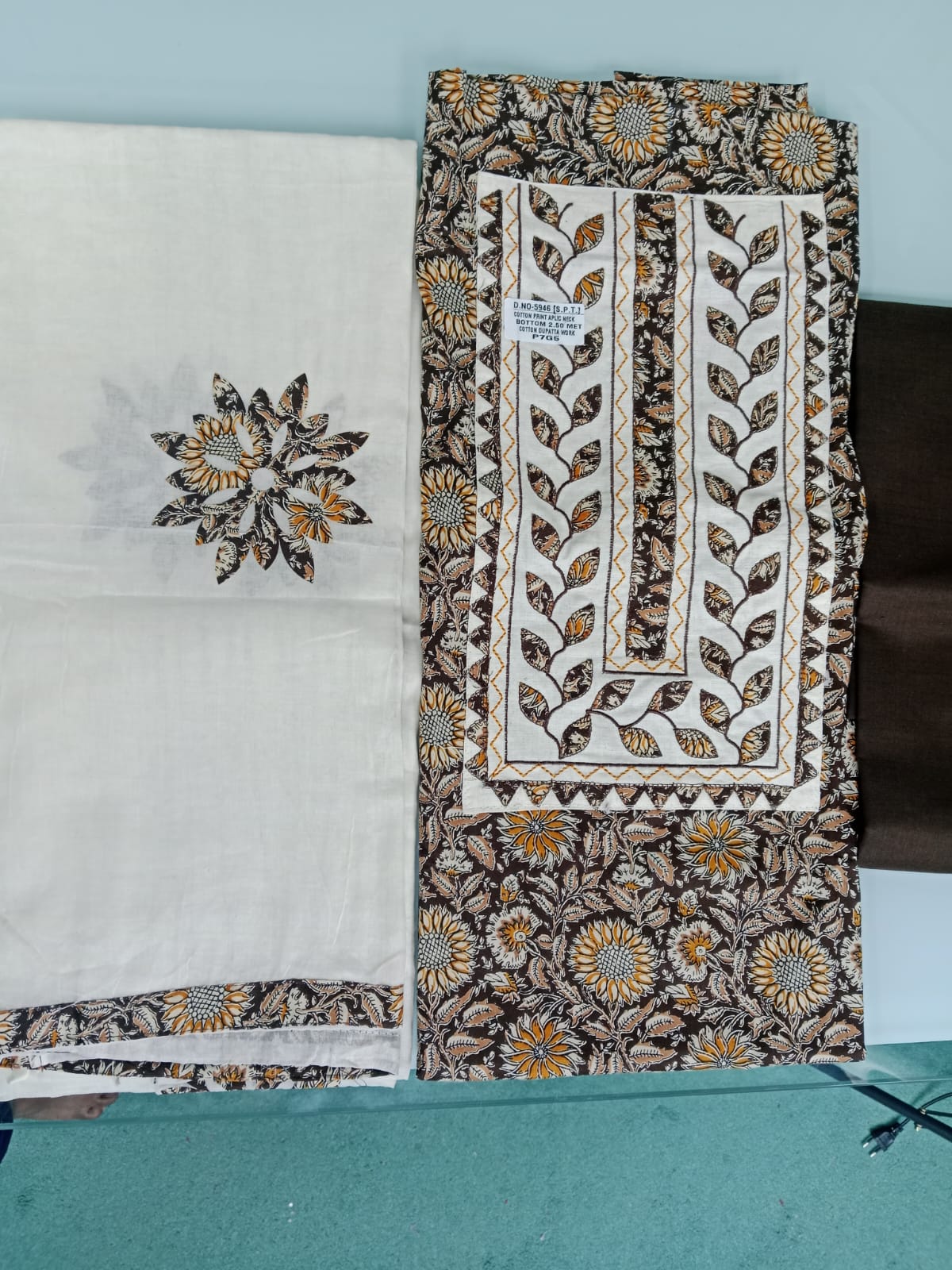 Cotton Dupatta work three piece