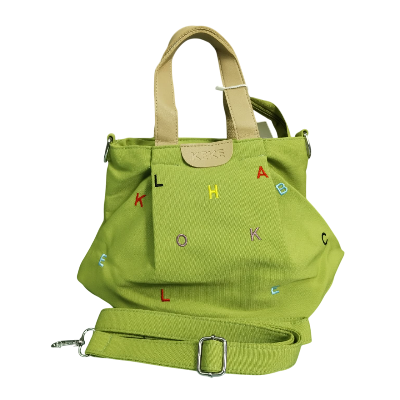 Hello Keke Versatile Fabric Hand Bag with Long Belt – 12.5×9"