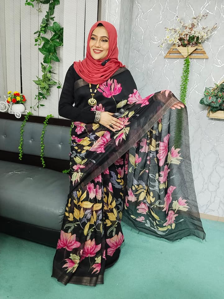 Indian Digital Flowral Cotton Sharee