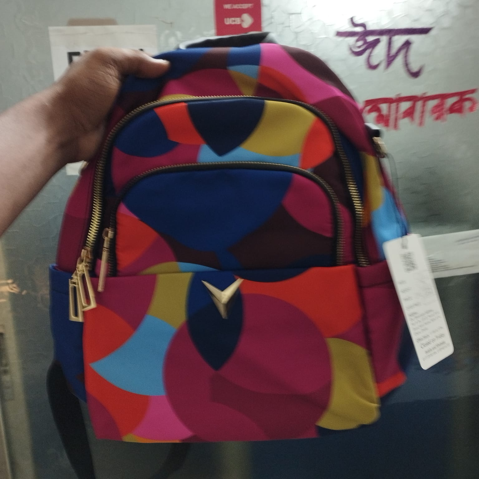 Aolaisha Multicolor Fabric Backpack